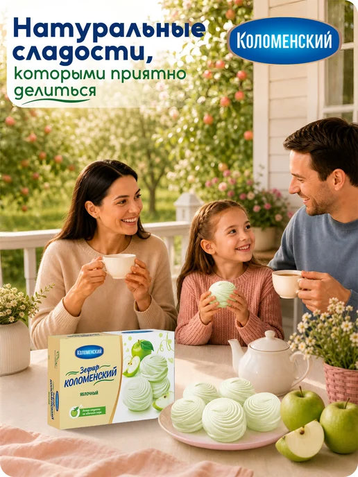 Коломенское Зефир со вкусом яблока, 250 г, 250 г, фото 2