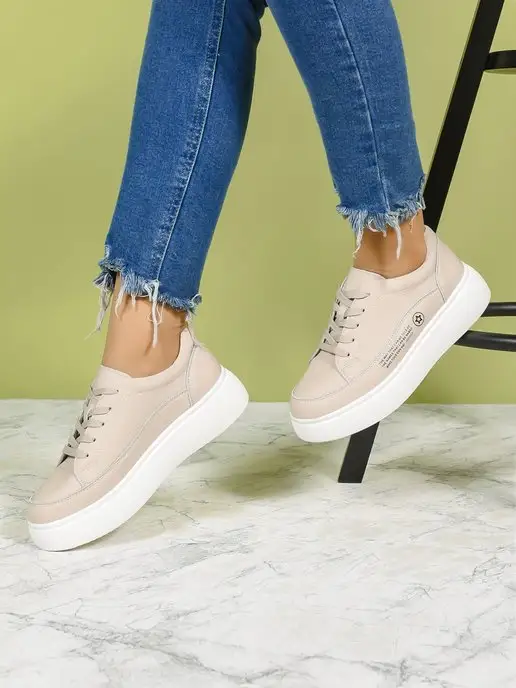 Geronea Shoes кеды на подошве, бежевый