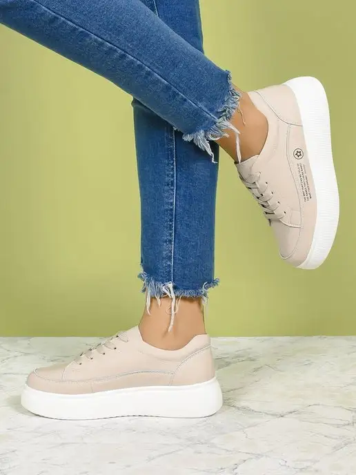Geronea Shoes кеды на подошве, бежевый, фото 3