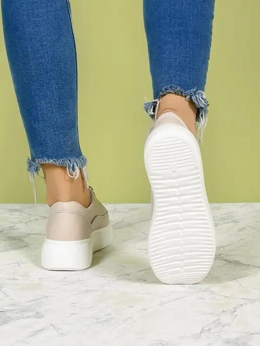Geronea Shoes кеды на подошве, бежевый, фото 4