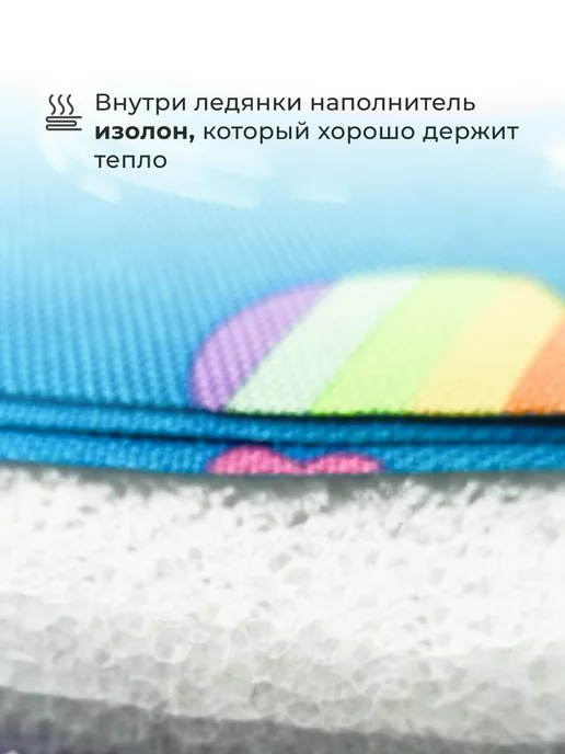 Уют в Квадрате Ледянка для горки круглая 45 см мягкая, Единороги, синий, фото 6