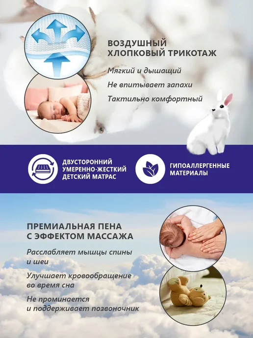 Premium C Матрас 80х160 для кроватки и манежа, 80x160, фото 4