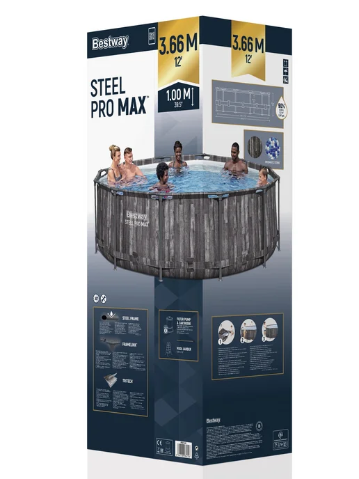 Bestway 5614X Каркасный бассейн Steel Pro Max 366х100см 9150л, 9150 л, фото 7