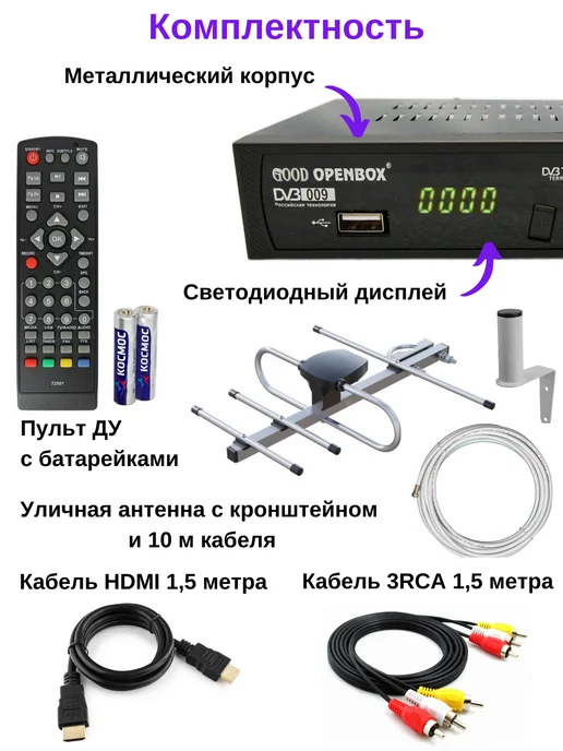 online IZBA Приставка для цифрового ТВ DVB-T2 HDMI с уличной антенной, вариант, фото 2