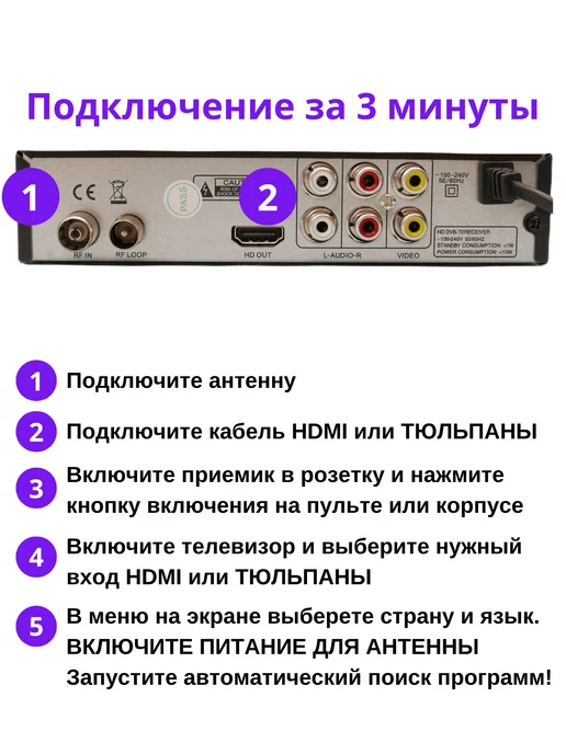 online IZBA Приставка для цифрового ТВ DVB-T2 HDMI с уличной антенной, вариант, фото 5