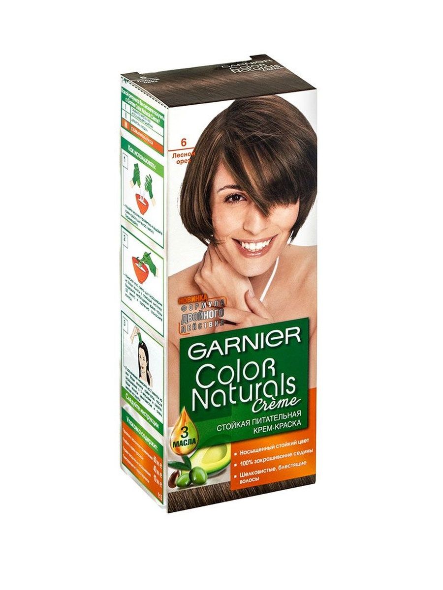 Гарньер орех отзывы. Краска гарньер 6 Лесной орех. Garnier Color naturals Лесной орех. Краска гарньер орех. Лесной орех цвет волос гарньер.