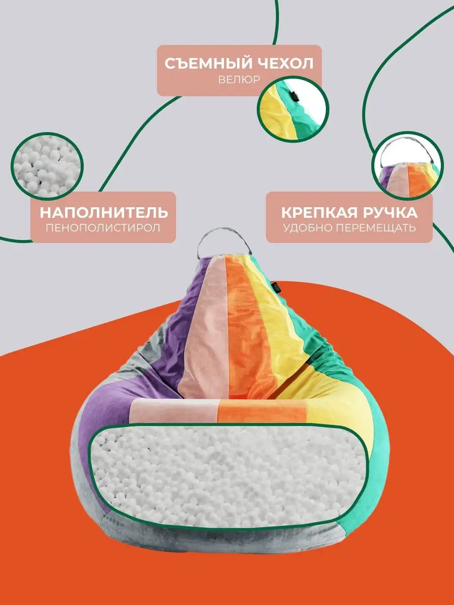 Кресло мешок груша, размер 4XL, бескаркасный пуфик для дома City Мебель  155351257 купить в интернет-магазине Wildberries