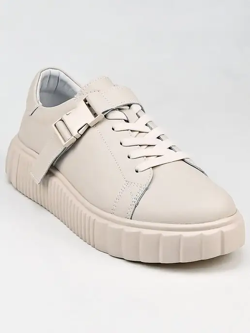 Geronea Shoes Кеды натуральная кожа на платформе, бежевый, фото 5