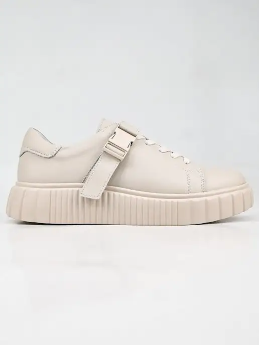 Geronea Shoes Кеды натуральная кожа на платформе, бежевый, фото 8