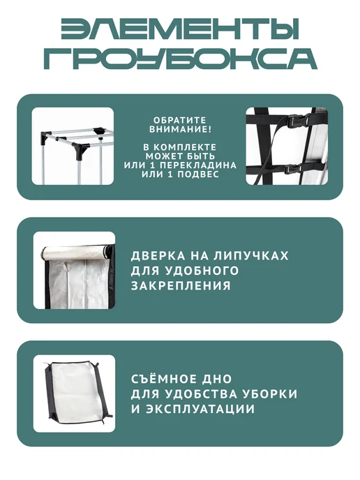 Magicbox Growbox 40х40х140 см для выращивания растений и рассады, 40x140 см, фото 7