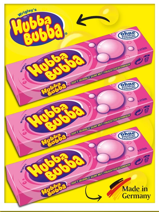 Hubba Bubba Жевательная резинка Хубба Бубба баббл гам 3 шт, 3 шт