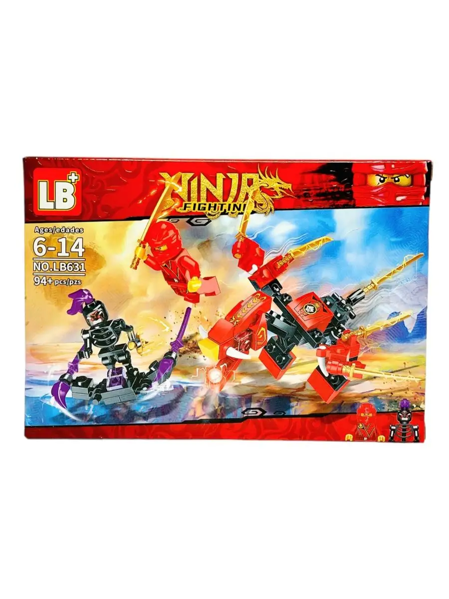 Конструктор Красный Дракон-Робот с Ниндзя и Черным Скелетом Ninjago  155382800 купить в интернет-магазине Wildberries