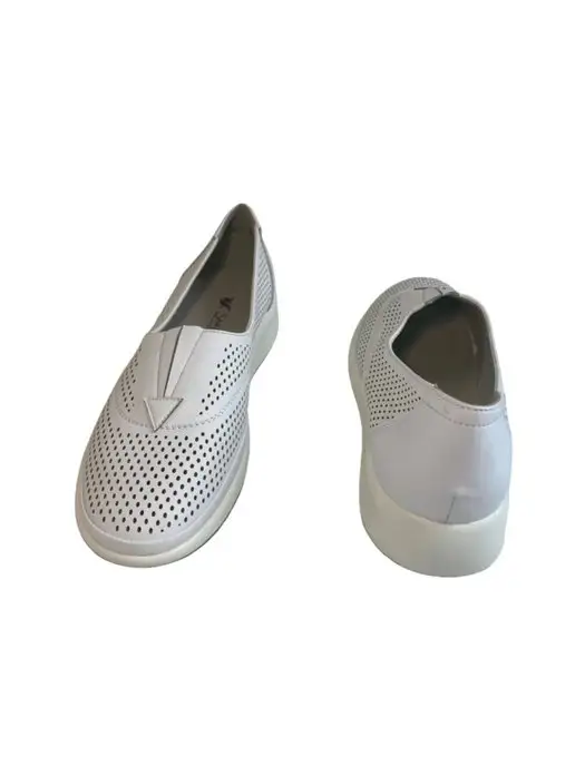 SANDWAY Туфли женские мокасины спортивные удобные, белый, фото 6