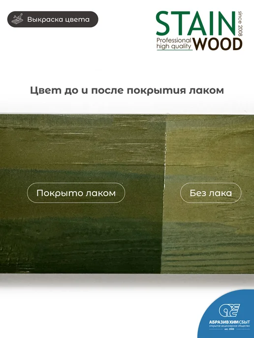 StainWood Морилка для дерева водная PRO (цвет RAL 6020), 1 л, 1 л, фото 2