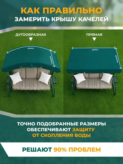 Fler Тент для садовых качелей Орбита (210х145 см) зеленый, 210x145 см, фото 2