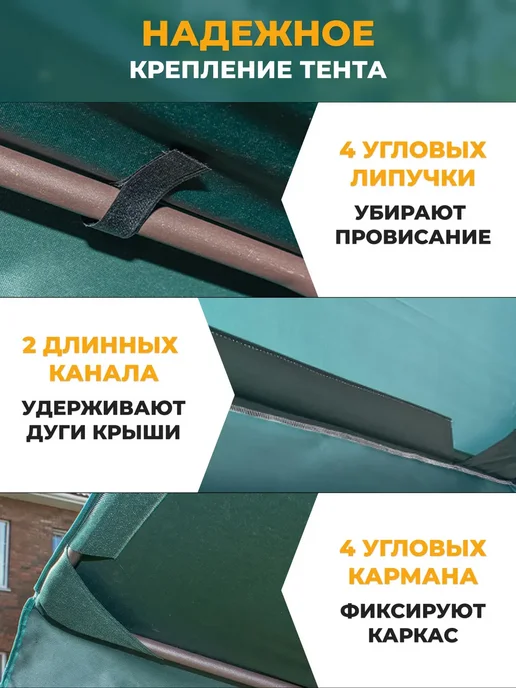 Fler Тент для садовых качелей Орбита (210х145 см) зеленый, 210x145 см, фото 4