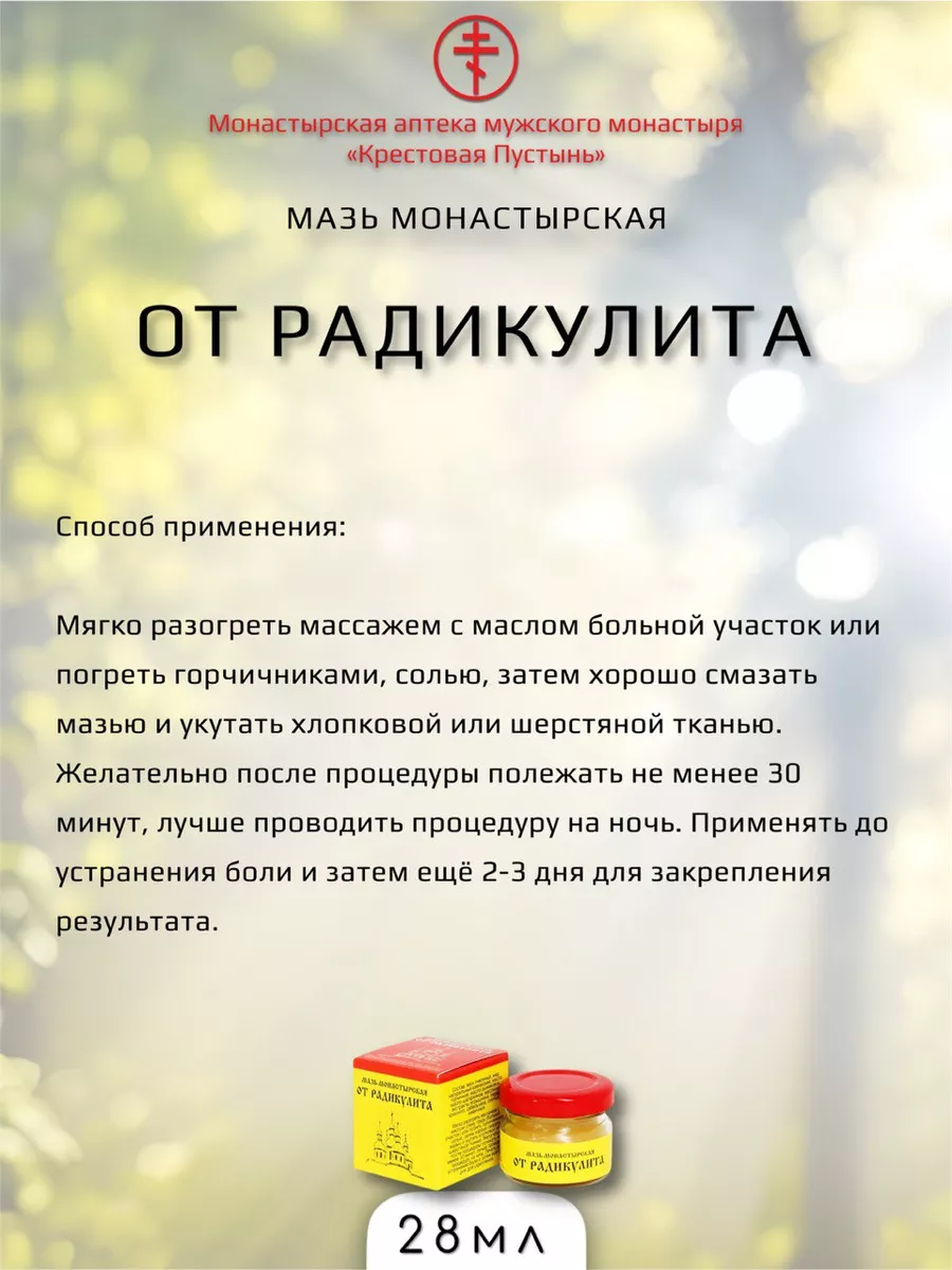 Мазь монастырская от радикулита Архыз Бизорюк 155414516 купить за 399 ₽ в  интернет-магазине Wildberries