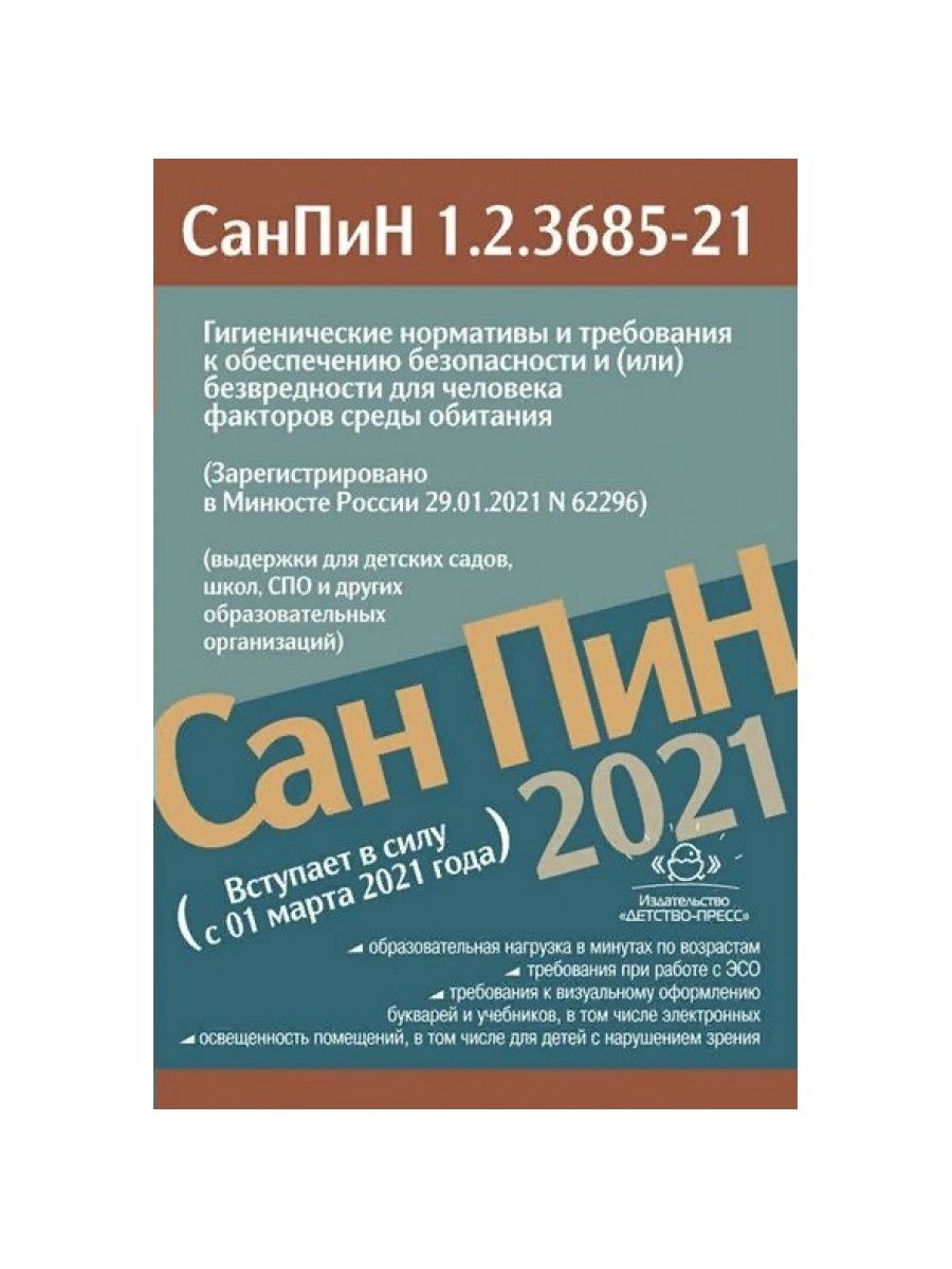 Санпин 3685 с изменениями на 2023 год