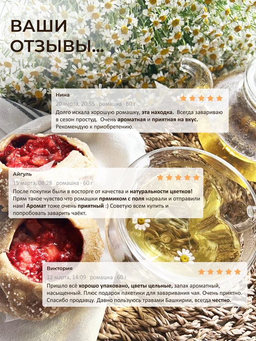 Согревая счастьем Ромашка сушеная аптечная цветки, вариант, фото 5