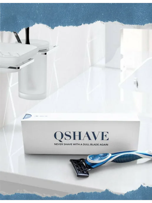 Qshave Blue Men Сменные кассеты, лезвия для мужской бритвы, 4 шт, 4 шт, фото 5