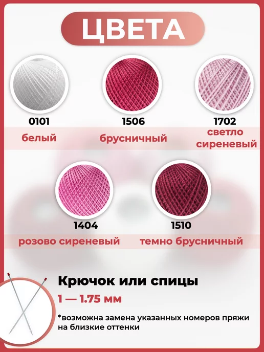 ПНК им. Кирова Пряжа для вязания Ирис мерсеризованный хлопок набор 5 шт, 5 шт, фото 2