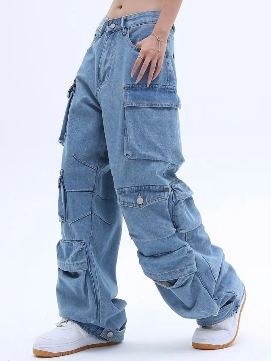 Широкие мужские женские брюки джинсы карго оверсайз y2k JENO 155692503  купить за 5 264 ₽ в интернет-магазине Wildberries