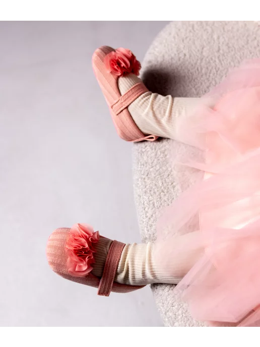 Pretty Baby Пинетки туфли для новорожденных малышей для девочки, розовый, фото 4