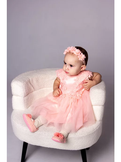 Pretty Baby Пинетки туфли для новорожденных малышей для девочки, розовый, фото 5