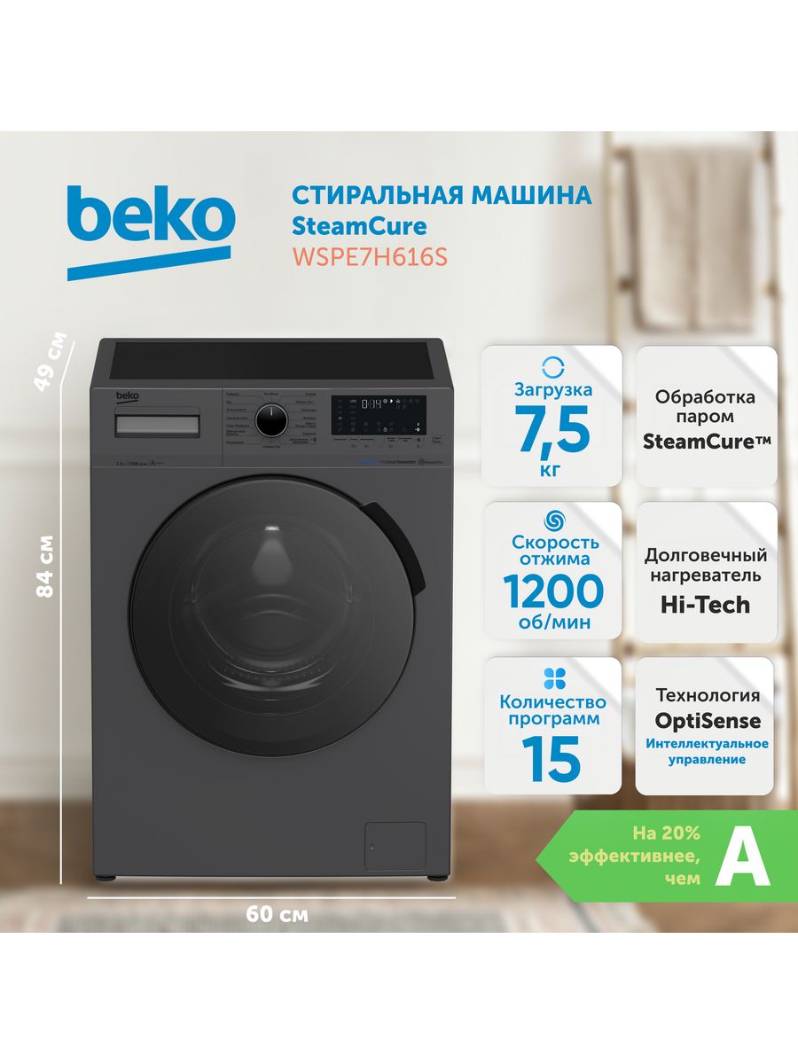 Wspe6h616a. Beko wspe7h616s.