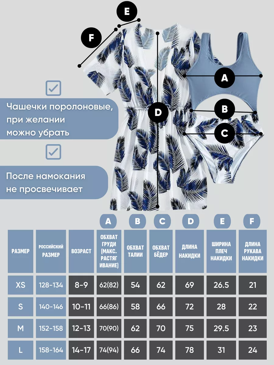 Слитный купальник с накидкой подростковый PaVlika 155834656 купить за 1 677  ₽ в интернет-магазине Wildberries