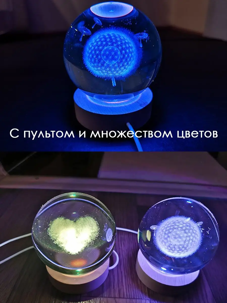 MiDi stone Ночник светильник стеклянный шар лампа 3D