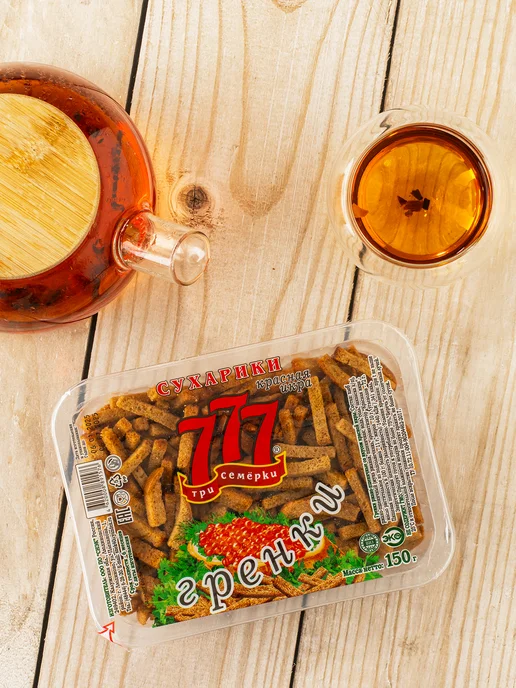 ГРЕНКИ 777 Гренки Три Семёрки 777 со вкусом красной икры 5 шт по 150 гр, 5 шт, 150 г, фото 5