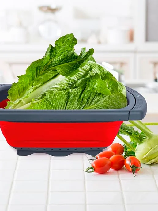 Дуршлаг складной на раковину с выдвижными ручками - фото 5