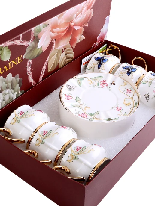 Чайный набор на 6 персон фарфоровый - фото 8