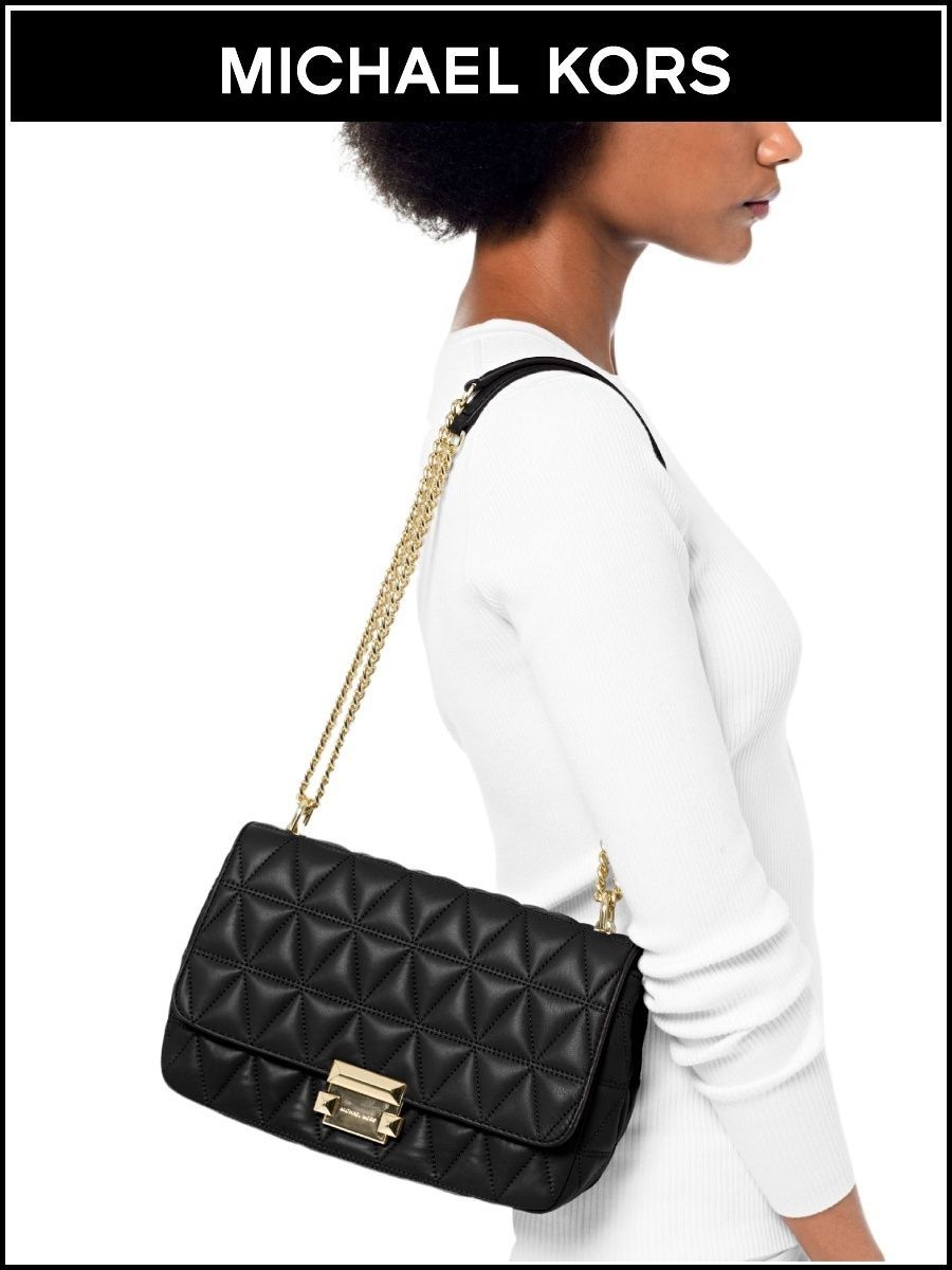 Michael kors 30s7gsll3l. Michael Michael Kors Sloan large Quilted-Leather Shoulder Bag. Сумка Soho large Quilted Leather Shoulder Bag – Black. Michael Kors Medium Rose Quilted Shoulder Crossbody — Black/Silver. Lara large Quilted Shoulder Bag.