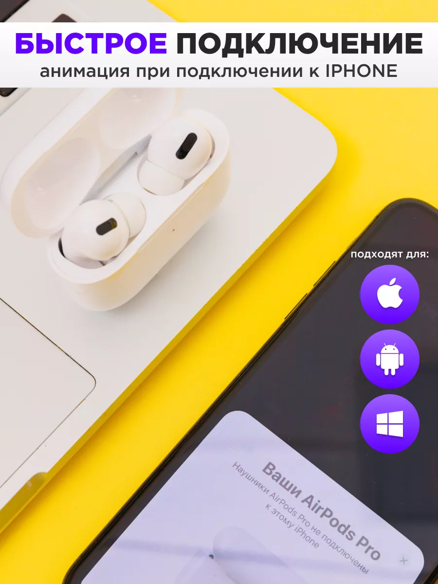 Наушники Блютуз для iPhone и android белые pro Беспроводные Наушники  беспроводные 155960216 купить за 722 ₽ в интернет-магазине Wildberries
