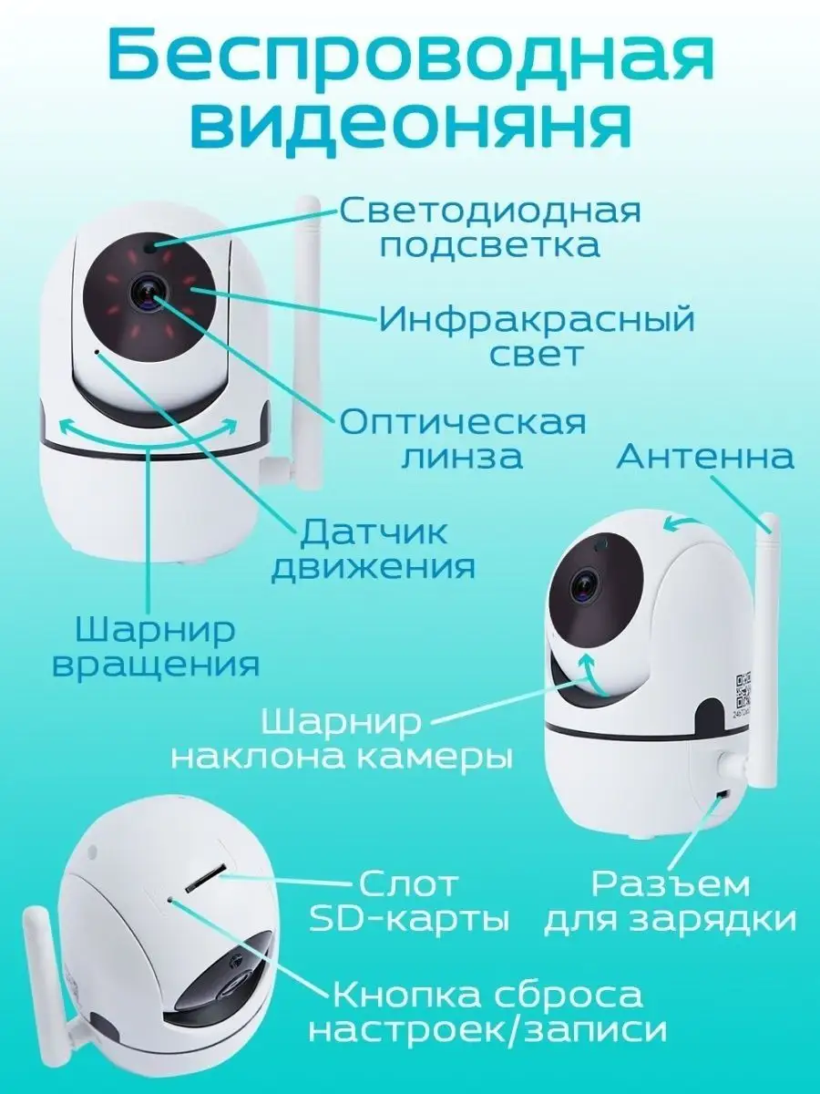 Видеоняня беспроводная Радионяня Радио видео няня Baby monitors 155995579  купить за 3 532 ₽ в интернет-магазине Wildberries