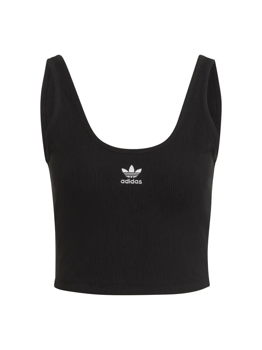 Adidas crop sales top black