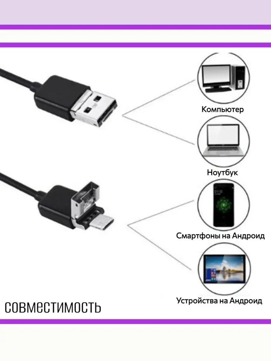 Видео эндоскоп для смартфона OT-SME12 5метров Орбита 156069414 купить за 1  017 ₽ в интернет-магазине Wildberries