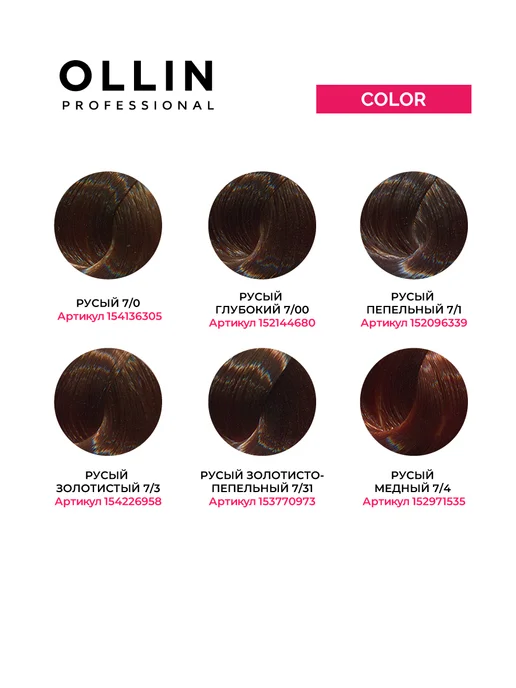 Ollin Professional Краска для волос Color 7.75 Русый коричнево-махагоновый, коричневый, фото 7