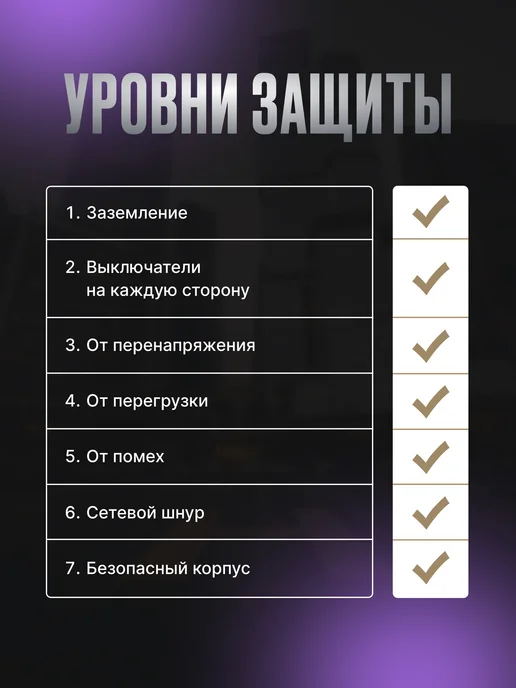 MOST Удлинитель 2 метра TRG сетевой фильтр с предохранителем, 2 м, фото 4