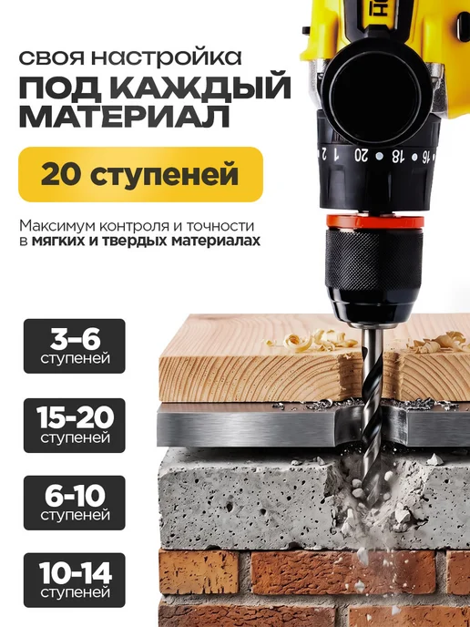 HORDER Шуруповерт бесщеточный аккумуляторный мощный ледобур, черный, фото 3