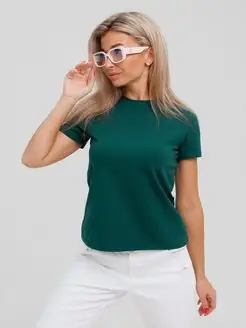 Футболка изумрудная темно-зеленая Basic look 156200560 купить за 912 ₽ в интернет-магазине Wildberries