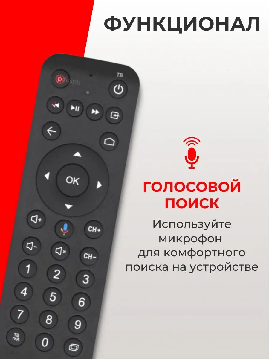 Пульт голосовой Movix Pro Voice для ресивера Smart TV Дом.ру PduSpb  156232132 купить в интернет-магазине Wildberries