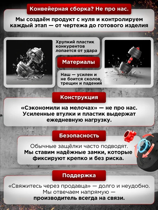 BDGPRO Гантели разборные 2шт 2кг 4кг 5кг 6кг 8кг 10кг штанга, 2 шт, 2 кг, фото 4