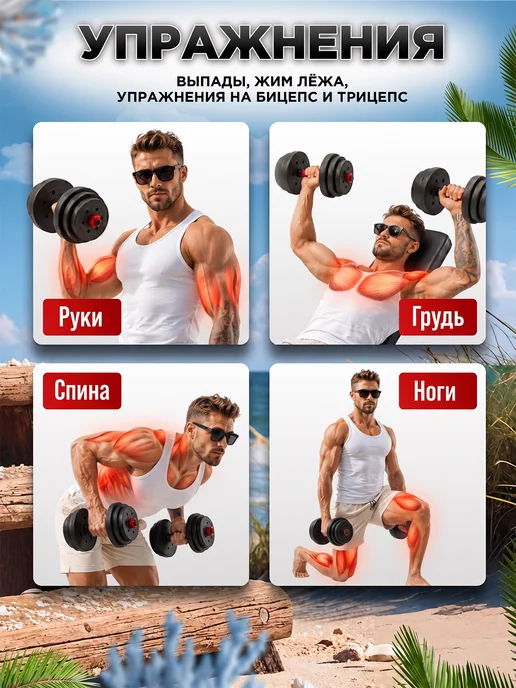 BDGPRO Гантели разборные 2шт 2кг 4кг 5кг 6кг 8кг 10кг штанга, 2 шт, 2 кг, фото 5