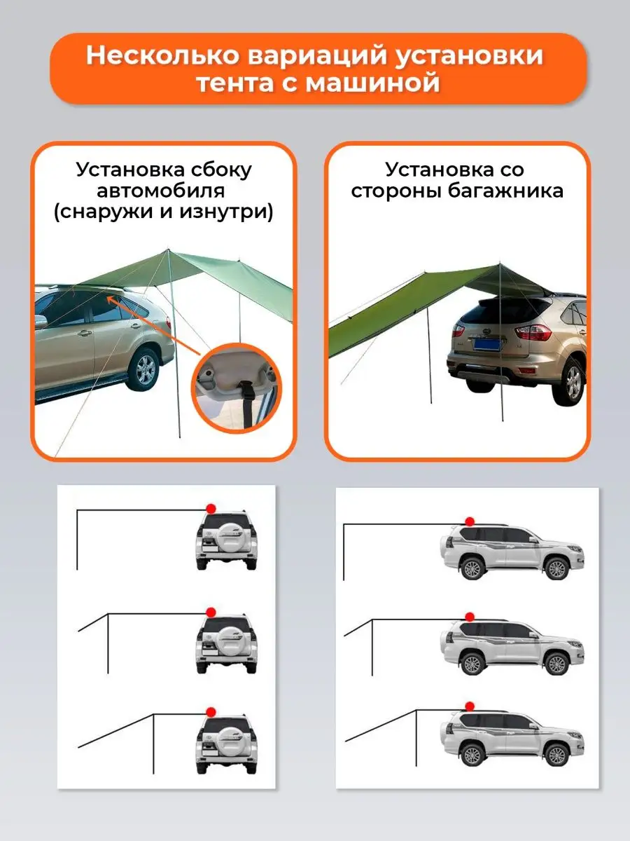 Тент туристический укрывной для автомобиля Semplivita 156302906 купить за 2  498 ₽ в интернет-магазине Wildberries