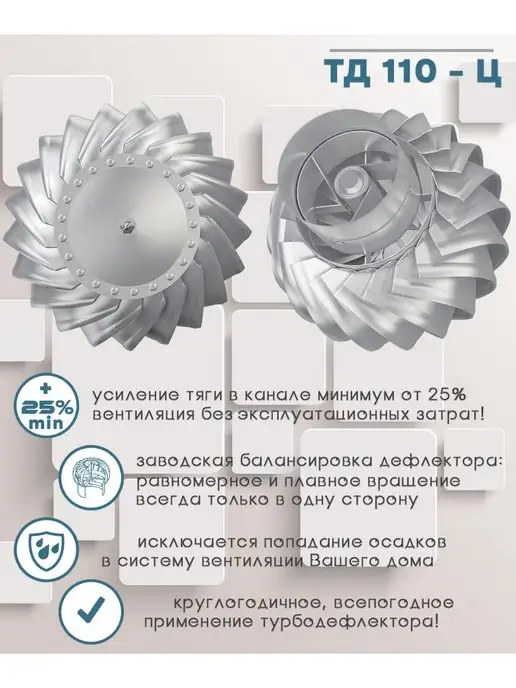 Street line Турбодефлектор ТД 110ц, оцинкованный металл, D 110, вариант, фото 3