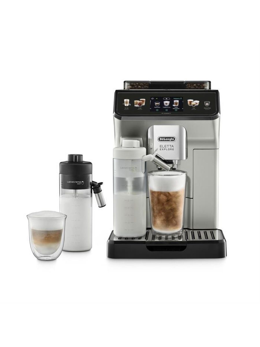 Кофемашина delonghi eletta explore ecam 450.86. Delonghi Eletta explore. Вакуумный контейнер для кофе Delonghi. LATTECREMA System.