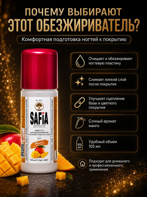 SAFIA Обезжириватель для Ногтей Манго, вариант, фото 2
